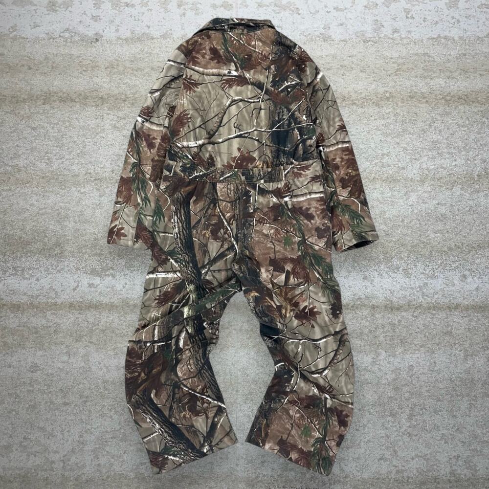 Vintage 90s Realtree Coveralls Youth L Baggy Wide Leg Fit Hunting Camo Insulated - Picture 2 of 3